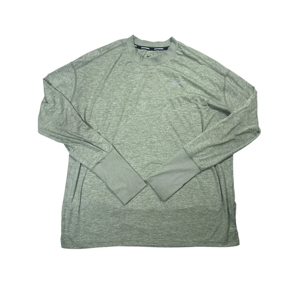 Nike Running Dri-FIT Shirt Women's XL Sage Green Thumbhole Sleeve Activewear